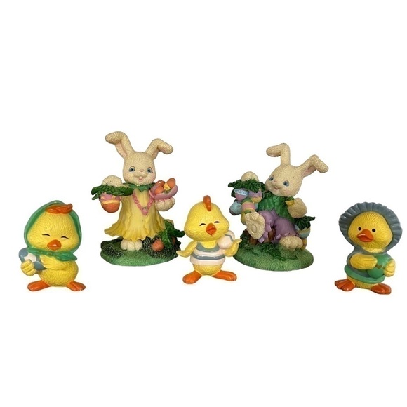 Easter Bunny Figures /Ducklings/Chicks Easter Decorations - Picture 1 of 17